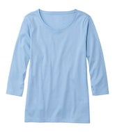 L.L.Bean | Women's Pima Cotton Shaped Tee, Three-Quarter-Sleeve Jewelneck