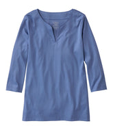 L.L.Bean On Sale | Women's Pima Cotton Tunic, Three-Quarter-Sleeve Splitneck
