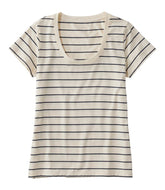 L.L.Bean On Sale | Women's Soft Stretch Supima-Blend Tee, Scoopneck Short-Sleeve Stripe