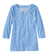 L.L.Bean Online | Women's Pima Cotton Tunic, Three-Quarter-Sleeve Splitneck Print