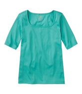 L.L.Bean Outlet | Women's Pima Cotton Tee, Soft Squareneck Elbow-Sleeve