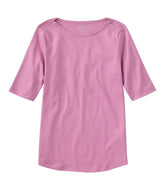 L.L.Bean Outlet | Women's Pima Cotton Tee, Elbow-Sleeve Boatneck
