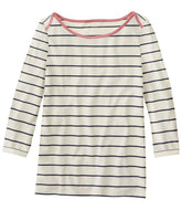 L.L.Bean US | Women's Soft Stretch Supima-Blend Tee, Three-Quarter-Sleeve Boatneck Stripe