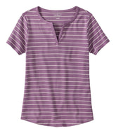L.L.Bean Discount | Women's Tee, Short-Sleeve Notch-Neck Stripe