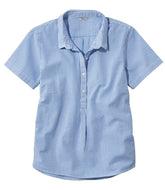 L.L.Bean Sale | Women's Vacationland Seersucker Shirt, Short-Sleeve Popover Stripe