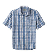 L.L.Bean On Sale | Men's Organic Cotton Seersucker Shirt, Short-Sleeve, Slightly Fitted, Plaid