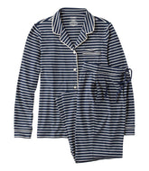 L.L.Bean For Sale | Women's Super-Soft Shrink-Free Button Front Pajama Set, Stripe