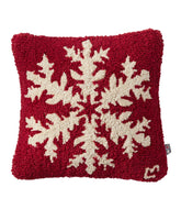 L.L.Bean US | Wool Hooked Throw Pillow, Snowflake, 14" x 14"