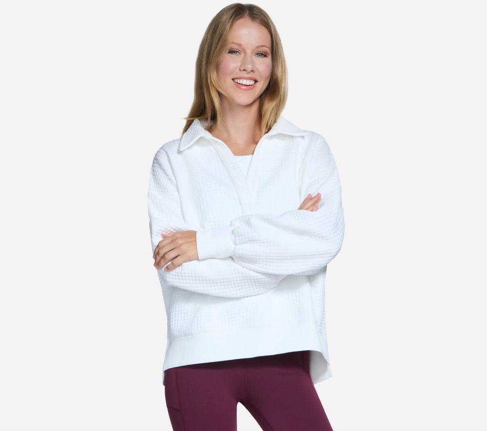Downtown Cozy Fit Collared Long Sleeve | Skechers for sale