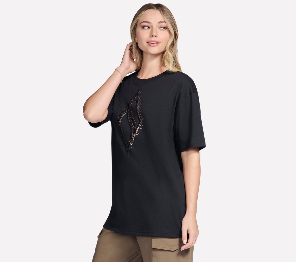 Gold Splatter Diamond Short Sleeve Tee | Skechers discount