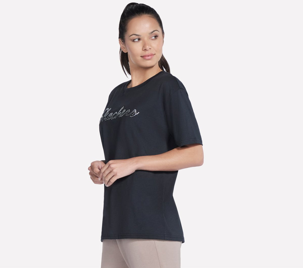 Script Diamond Studded Short Sleeve Tee | Skechers for sale
