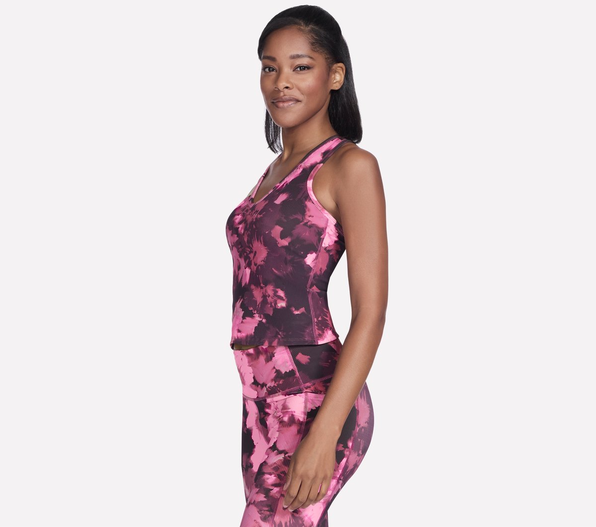GO FLEX RIB Inbloom V-Neck Tank | Skechers outlet